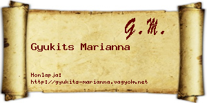 Gyukits Marianna névjegykártya